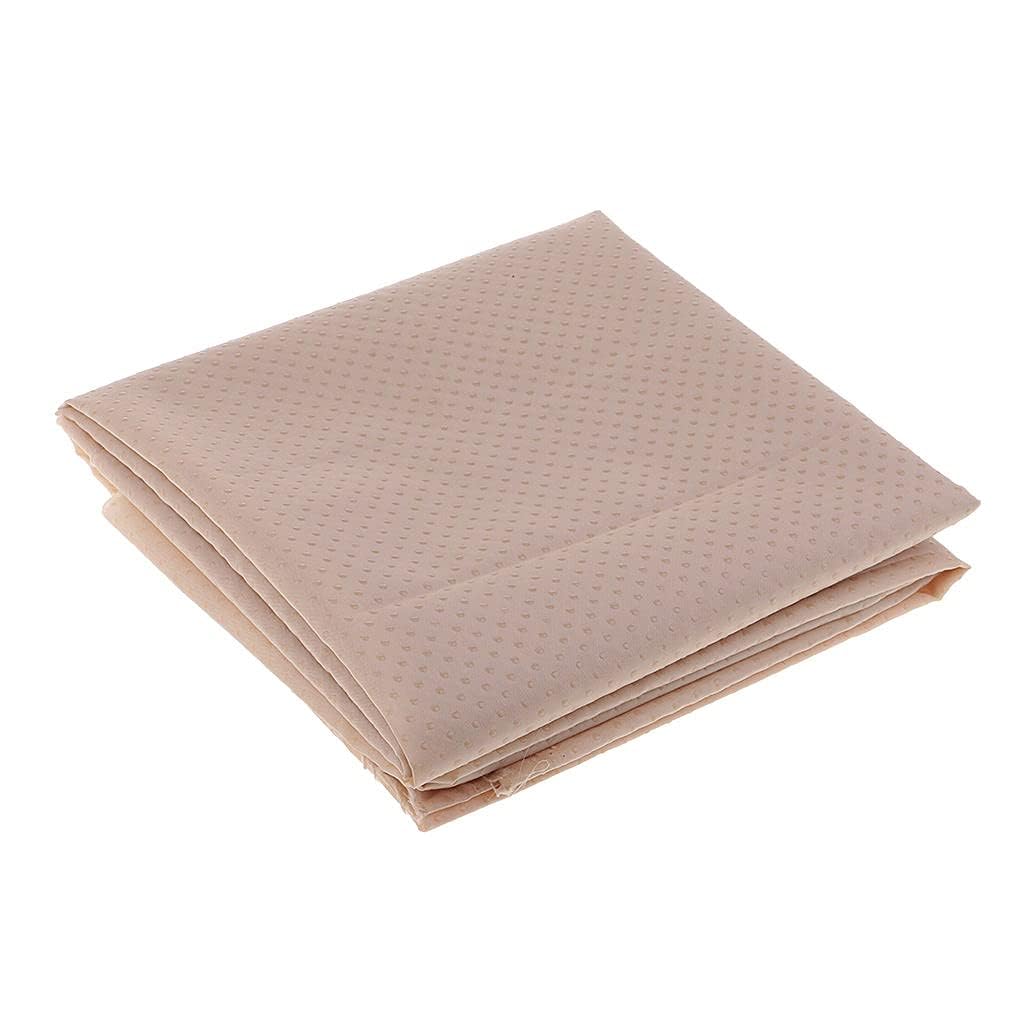 zalati Rubber Treated Fabric, 59" Anti Non Skid Dots for DIY Rug Tablecloths Decor - Brown, 1 Yard