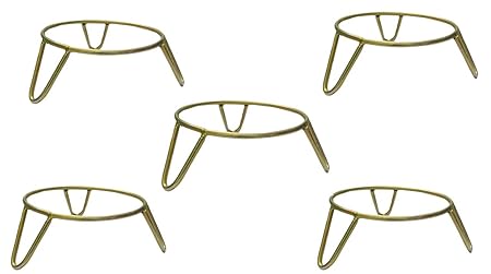 Cosmo Crafts Iron Plant Pot Stand, Golden, 5.5