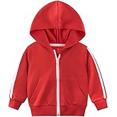 RUKOSU Baby Toddler Boys Girls Zip Up Hoodie Sweatshirt Unisex Cotton Hooded Jackets Coat Casual Fall Shirts Tops