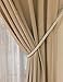 Home Queen Set of 2 Rope Tie Backs for Window Curtain with 2 Hooks, Hand Knitting Buckle Cord Drapery Holdbacks, Beige