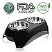 Green Birch Pets Elevated Dog Bowl -Raised Pet Feeder Stand- 2 Extra Stainless Steel Bowls Included- FDA Compliant- BPA Free