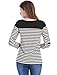 Allegra K Women's Long Sleeve Tops Slim Fit Round Neck Top Spring Fall Trendy Casual Striped Shirt Medium Gray