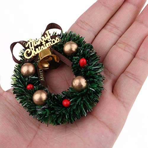 image for Prettyia 1/12 Dolls House Miniature Xmas Wreath Dollhouse Christmas Tr