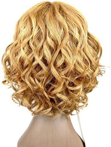 UBEAUTY Hair Brazilian Virgin Hair Full Shine Blonde Curly 100% Human Hair for Women Non Lace Full Machine Made Wig