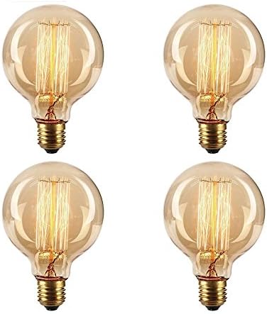 HAIHANGY 4pcs Vintage Edison Light Bulb 40w - Giant Squirrel Cage Globe 140mm E27 [Energy Class E]