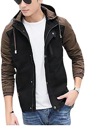 pujingge Men Winter Thicken Hoodie Down Fleece Lined Jacket Parkas Coat 1 M