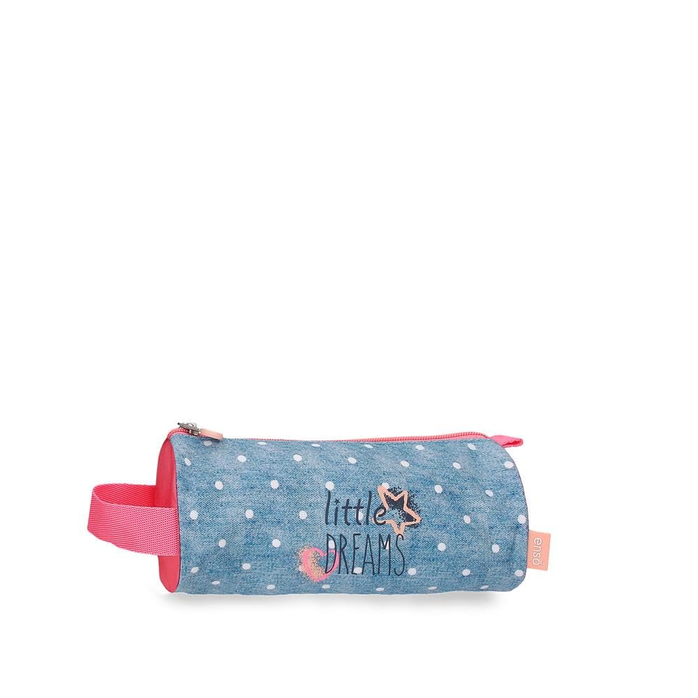 Enso Little Dreams Pink Round Pencil Case 22 x 8.5 x 8 cm Polyester, Pink, One Size, Round Case