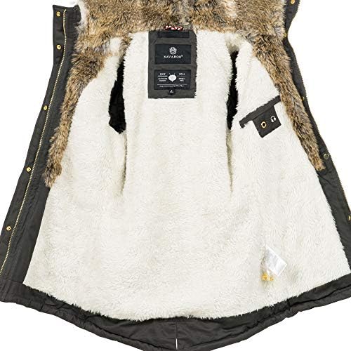 Navahoo warme Damen Winter Jacke lang Teddyfell Winterjacke Parka Mantel B648