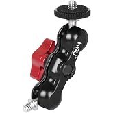 HSU Magic Arm with Dual Ball Head (1/4"-20 Screw) | Aluminum Alloy Metal Adjustable Universal Extension Magic Arm for Monitor, Microphone, GoPro