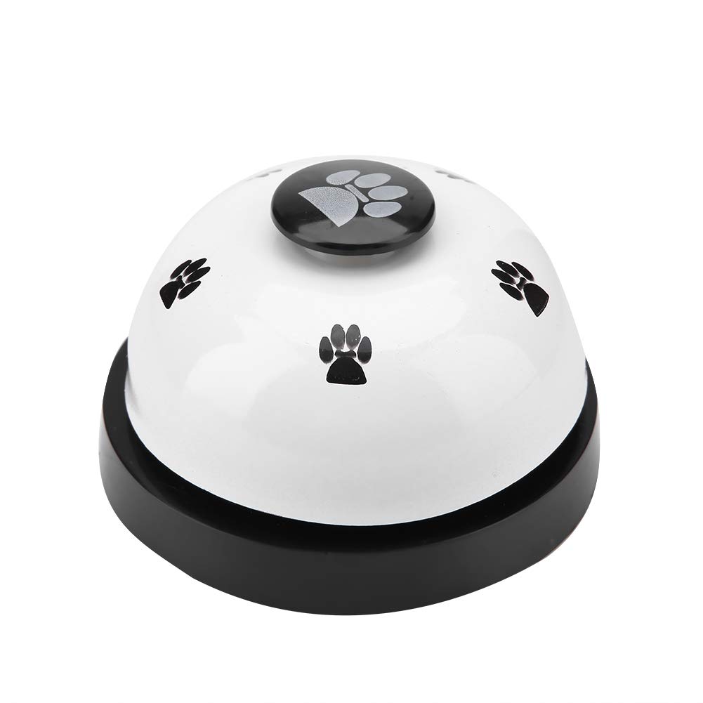 Tnfeeon Pet Training Bells, Iron Sturdy Cute Cartoon Pet Bell Dog Puppy Pet Potty Training Bells Doggy Door Bell for Dog Cat(White)
