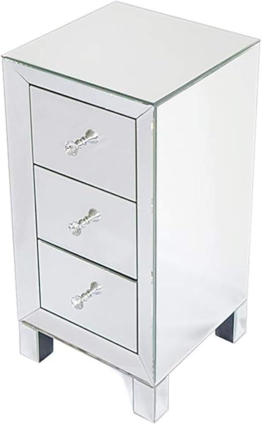 Amazon Com Cozywind Modern Mirror Three Drawer Bedside Table