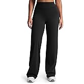 Aoxjox Women's Velura Straight Leg Yoga Pants, Buttery Soft PlushFlex™ Mid-Waist Wide-Leg for Workout & Casual Leggings