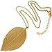 ZSE Jewelry Leaf Necklace Bohemian Pure Natural Leaf Necklace Gold Plated Leaf Charm Pendant Long Chain Necklace