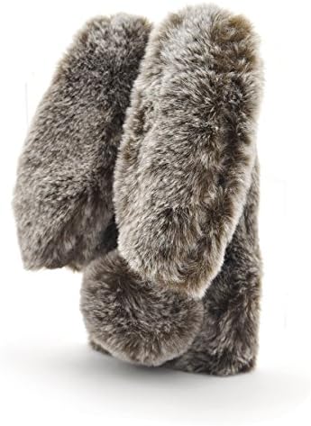 PLATA for iPhone X Case Rabbit Fur Design Fluffy Fur Case Cover [ gray ]