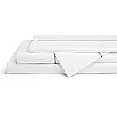 Linen Home 100% Cotton Marrow Percale Sheet Set, Queen Size, Olive Green, 4 Pieces - 1 Flat, 1 Deep Pocket Fitted Sheet and 2 Pillowcases, Breathable, Crisp Cool and Strong Bed Linen