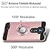 AnoKe Replacement for ZTE MAX XL Case,ZTE Imperial Max Z963U/ZTE Zmax Pro Z981/ZTE N9560 case with HD Screen Protector,360 Degree Rotating Ring Holder Kickstand Hybrid Defender Cover ZS Rose Gold