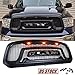 Matte Black Mesh Replacement Grill For 2013-2018 Dodge Ram 1500 Front Grille Honeycomb Bumper (With Three LED Amber Lights, NOT Fit Rebel Model)