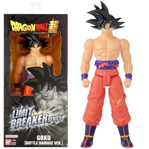 BANDAI - Dragon Ball Super - Goku Battle Damage - Limit Breaker Figur 30 cm - Offizielle Dragon Ball Lizenz - Große Gelenkige Goku Figur - Spielzeug für Kinder ab 4 Jahren - 36829