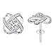 J.Rosée Women Classic 925 Sterling Silver High Polished Cubic Zirconia Small Hinged Hoop Earrings Christmas Jewelry Gifts (Accent Knot)