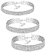 FIBO STEEL 3 Pcs Clear Rhinestone Womens Choker Necklace for Girls Collar Necklace,Adjustable