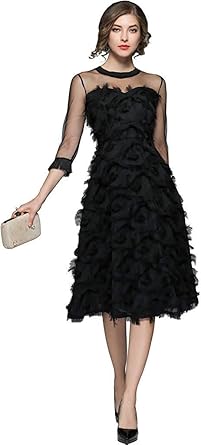 black midi evening dress