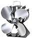 VODA 4-Blade Heat Powered Stove Fan for Wood/Log Burner/Fireplace Increases 80% More Warm air Than 2 Blade Fan- Eco Friendly