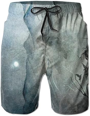 Dyaianee China Ink And Wash Art Bruch Painting Quick Dry Beach Swim Shorts
