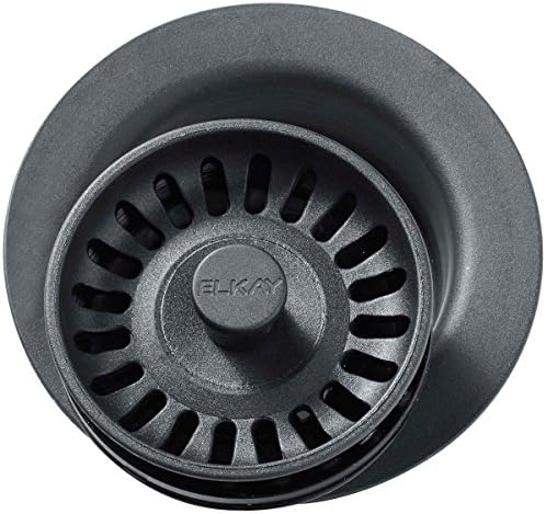ElkayLKQD35GY Polymer Disposer Flange with Removable Basket Strainer and Rubber Stopper, Dusk Gray