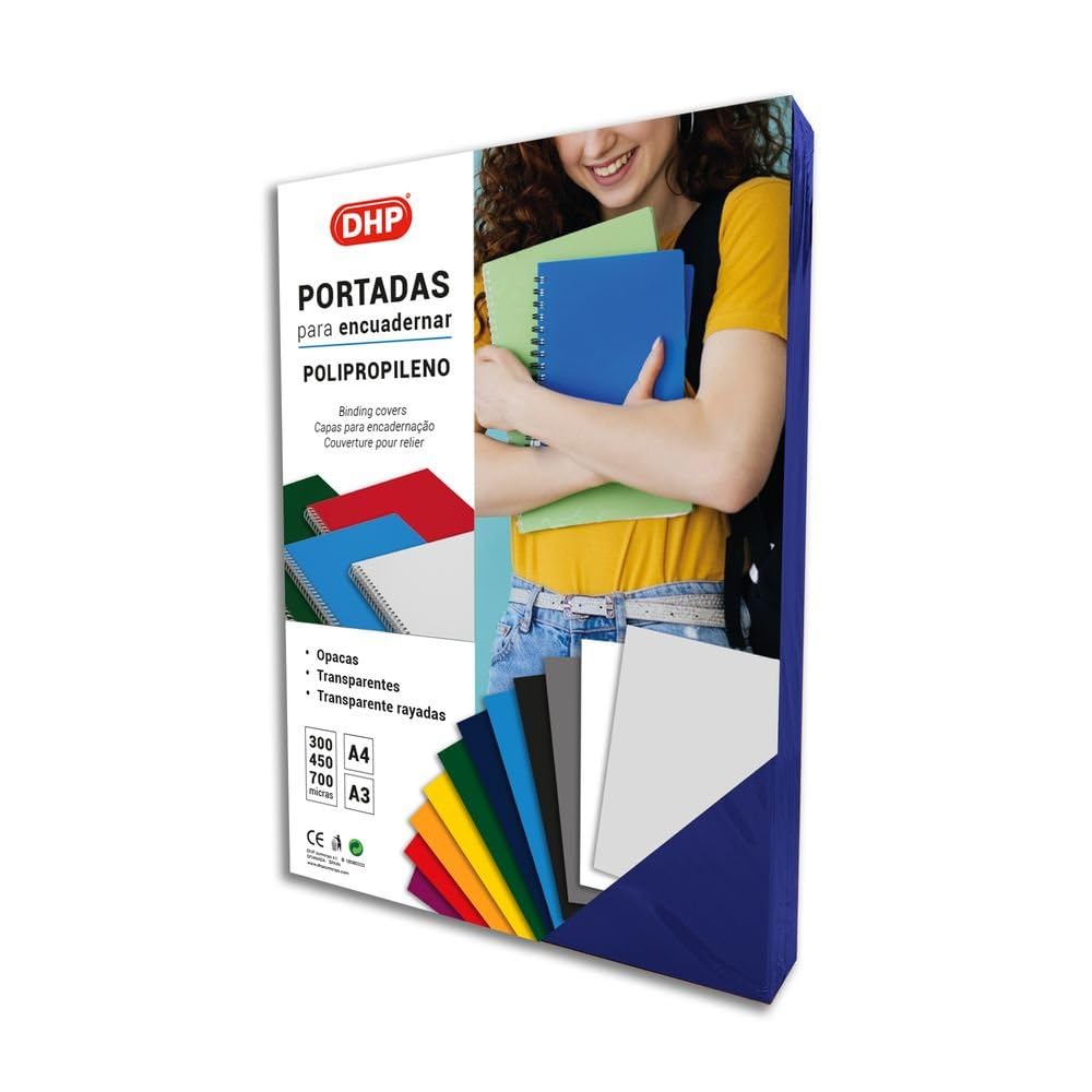 Pack of 100 Polypropylene Binding Cover, 0.45 mm Thick, A4 Format, Dark Blue