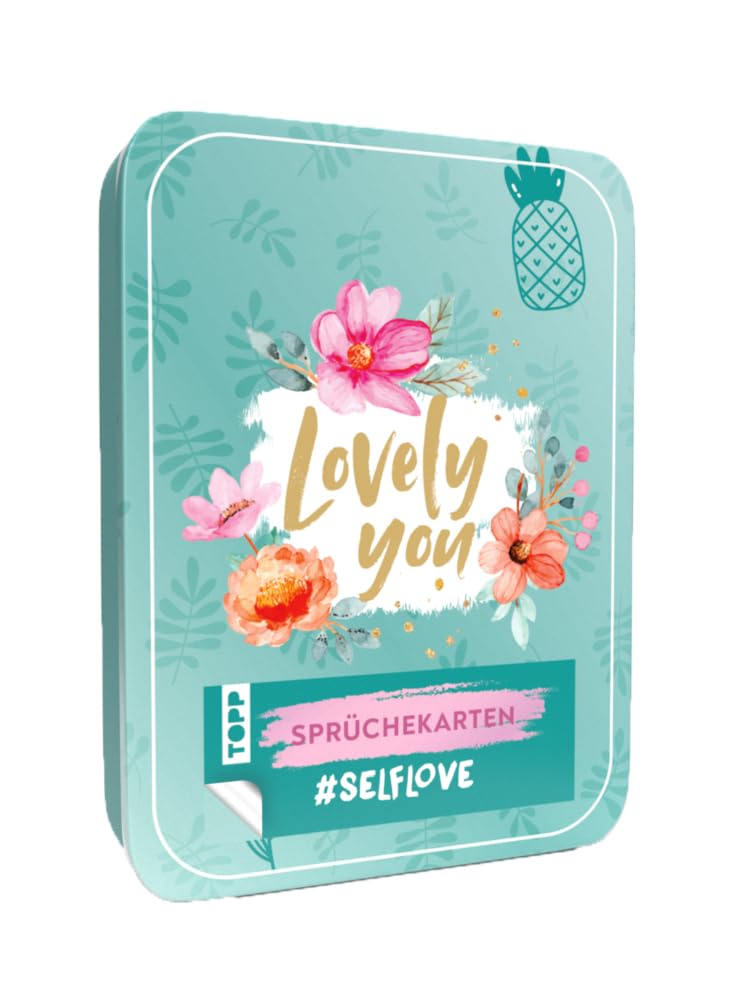 TOPP Lovely You - Sayings Cards #Selflove: Metal Tin with 40 Sayings Cards for More Strength, Courage and Self-Love