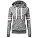 wuliLINL Women's Striped Pocket Hoodie Sweatshirt Athletic Pullover Sweatshirt Hoodies