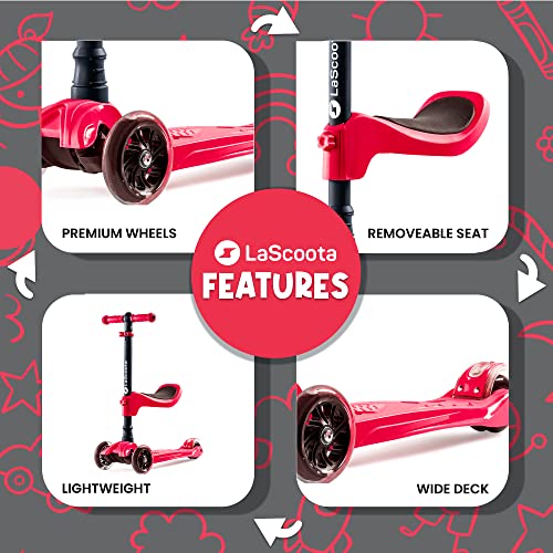 LaScoota 2in1 Kids Kick Scooter, Adjustable Height Handlebars and