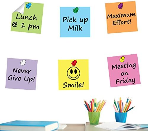 EveraseRe-Stic Dry Erase Self-Adhesive Peel & Stick Sticky Notes, (5.5" Each, 6 per Sheet) | Premium Quality Removable Whiteboard Decal/Sticker | Walls, Doors, Desks, Refrigerators
