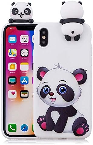 iPhone X Protective Case Cover for iPhone 10/X [3D Animal Design] Aeeque White Slim Fit iPhone X Cover Ultra Thin Soft TPU Silicone Rubber Phone Cases Bumper, Gifts for Girls Boys [Panda Baby]