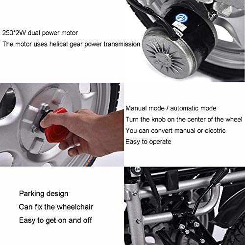 SISHUINIANHUA Electric Wheelchair Carbon Steel Material Intelligent Folding Powerful Safe Dual Silent Motor Electromagnetic Vehicle System Durable Wheelchair for Disabled Elderly - Thumbnail 5