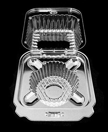 Par-Pak Single Cavity Clear Hinged Cupcake Holder Muffin Ramekin Clamshell Container (Pack of 30)