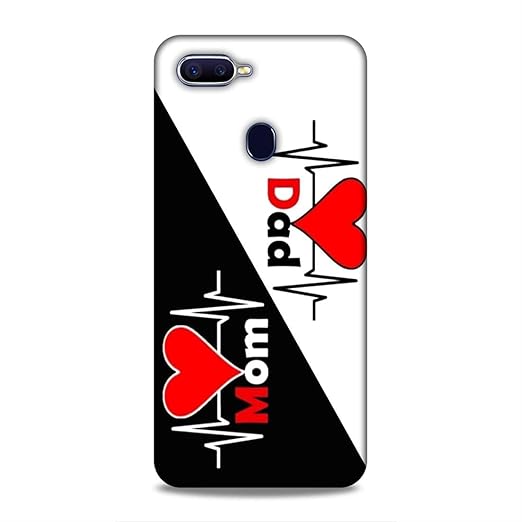Cleok Lovely 2 red Hearts with mom dad Text Mobile Back case Cover for