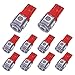 YITAMOTOR 10 PCS T10 Wedge 5-SMD 5050 Red LED Light Bulbs W5W 2825 158 192 168 194 12V DC
