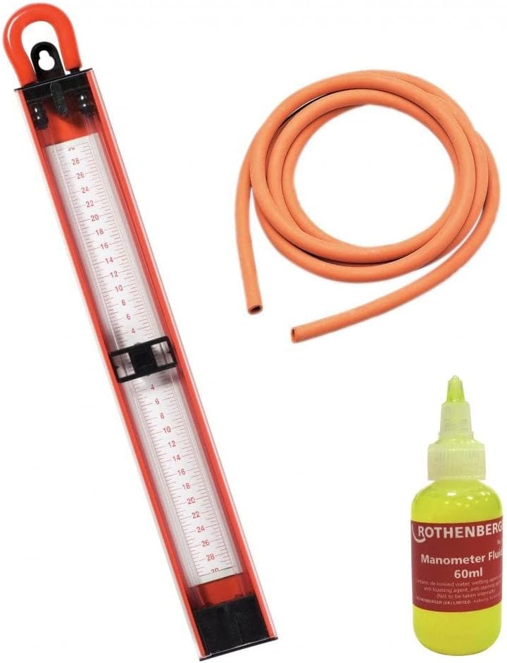 Rothenberger U Gauge Manometer 300mm 30mbar 2M Hose Fluid Gauge