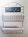 Wall Mounted 2-tier Universal Rack with Chalkboard - Kitchen, Spices, Mail Holder, Crafts Storage Organizer Basket Shelf