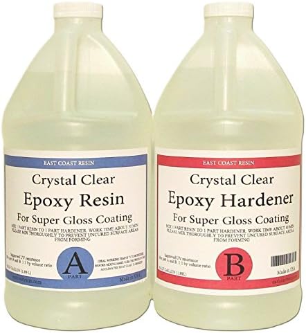 EPOXY RESIN CRYSTAL CLEAR 1 Gallon Kit. FOR SUPER GLOSS COATING AND TABLETOPS