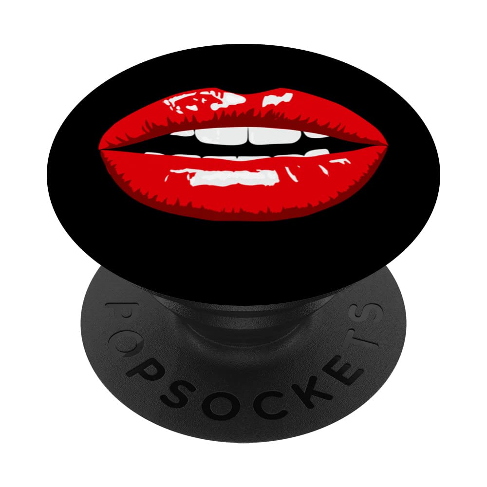 Women Girls Red Lips PopSockets Swappable PopGrip