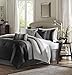 Madison Park Amherst Faux Silk Comforter Set-Casual Contemporary Design All Season Down Alternative Bedding, Matching Shams, Bedskirt, Decorative Pillows, Cal King(104