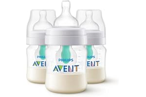 Philips Avent Anti-colic Baby Bottle with AirFree Vent 4oz, 3 pack, SCY701/03, Clear