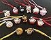 EatingBiting（R）X12 Random Fortune Lucky Beckoning Cat Maneki Neko Keyring Keychain Key Rings