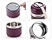 WORTHBUY Bento Lunch Box Stackable Stainless Steel Thermal Bento Box Food Storage Containers with Insulated Lunch Bag and Portable Cutlery Spoon Fork for Adults Women Men Kids(Purple)