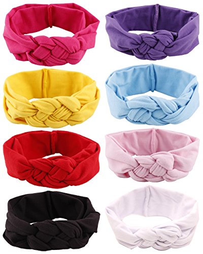 Qandsweet baby girl hairbands knotted design (8 pack)