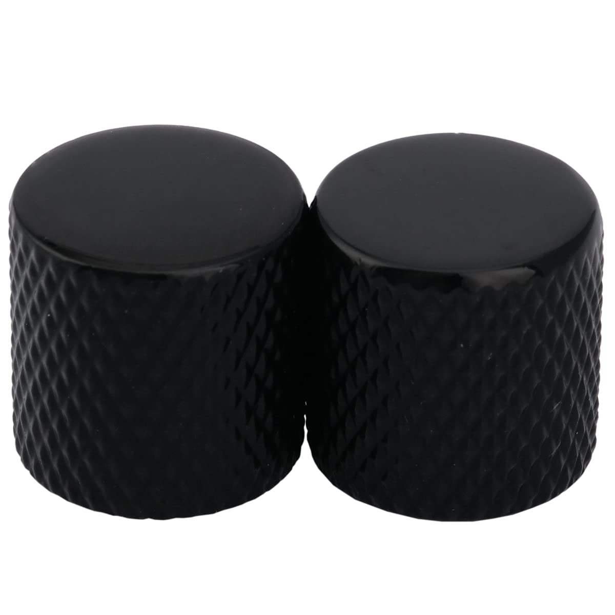 Musiclily Pro Metric Size Steel Flat Top Tele Barrel Knobs for Import Fender Telecaster Electric Guitar/Precision Bass, Black (Set of 2)
