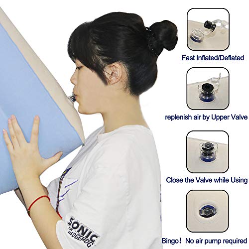 Inflatable Leg Wedge Pillow for Elevation，QDH Lightweight Leg Elevation