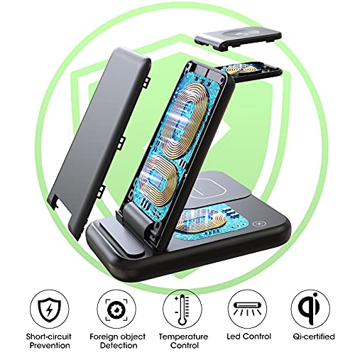 Wireless Charging Stand, 3 in 1 Charging Station for Apple iPhone 13/13